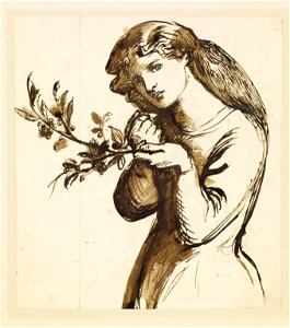 Dante Gabriel Rossetti - Female - Study of a Girl eating Cherries - Google Art Project. Free illustration for personal and commercial use.