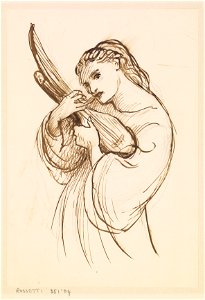 Dante Gabriel Rossetti - Girl with a Musical Instrument - Google Art Project