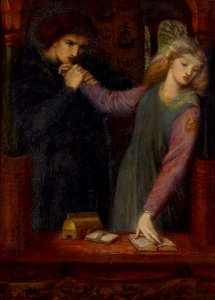 Dante Gabriel Rossetti - Hamlet and Ophelia (1866). Free illustration for personal and commercial use.
