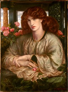 Dante Gabriel Rossetti - La Donna della Finestra - 1943.200 - Fogg Museum. Free illustration for personal and commercial use.