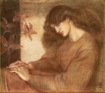 Dante Gabriel Rossetti - La Pia de' Tolomei (chalks 1). Free illustration for personal and commercial use.