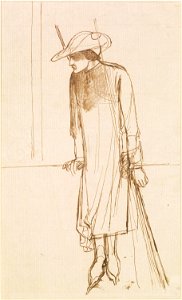 Dante Gabriel Rossetti - Dante at Verona - Figure Sketch. Free illustration for personal and commercial use.
