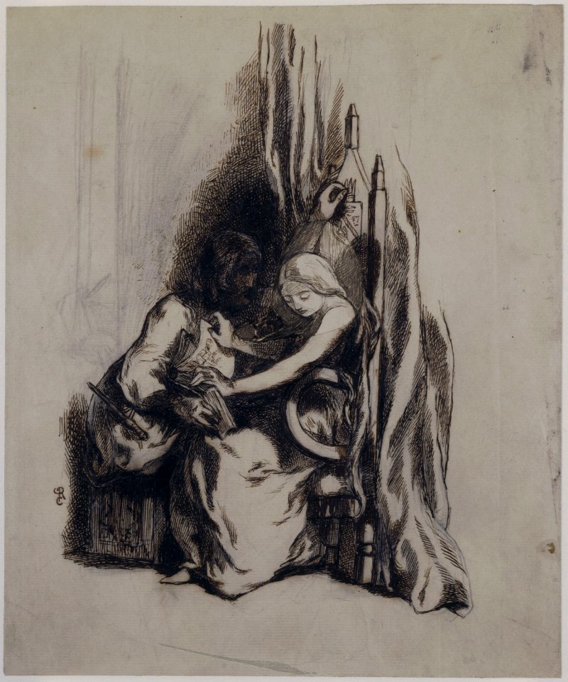 Dante Gabriel Rossetti - Paolo and Francesca da Rimini (1846-1848 circa)