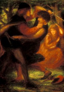 Dante Gabriel Rossetti - A Fight for a Woman (1865)
