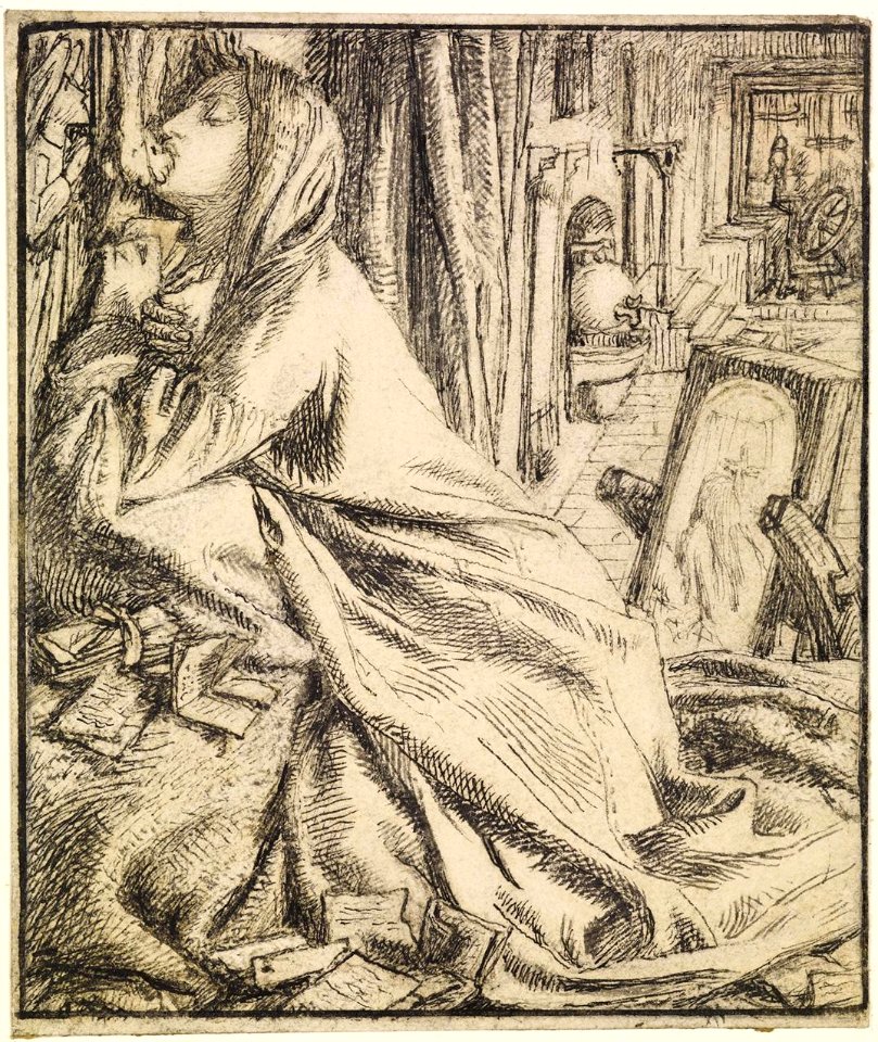 Dante Gabriel Rossetti - Design for Moxon's Tennyson - Mariana in the South