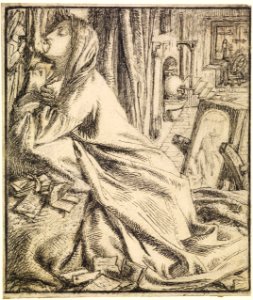 Dante Gabriel Rossetti - Design for Moxon's Tennyson - Mariana in the South