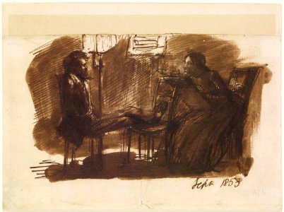 Dante Gabriel Rossetti - Rossetti sitting to Elizabeth Siddal