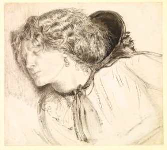 Dante Gabriel Rossetti - Found - Study for the Head of the Girl - Google Art Project. Free illustration for personal and commercial use.
