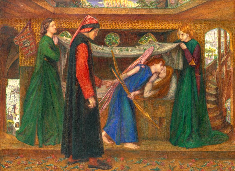 Dante Gabriel Rossetti - Dante's Dream at the Time of the Death of Beatrice (1856)