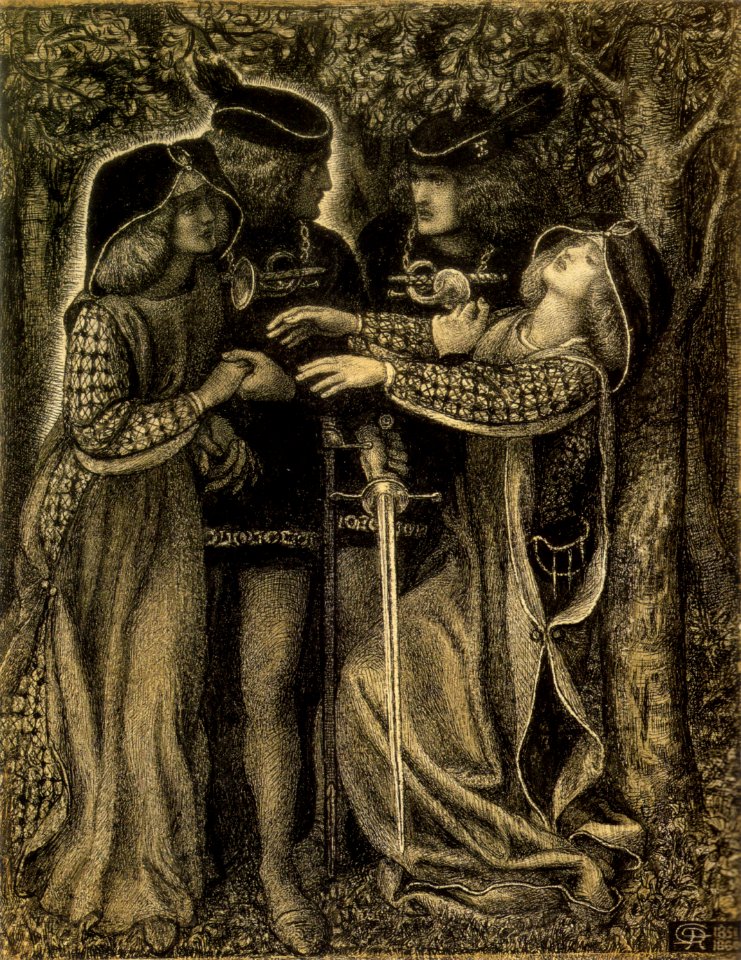 Dante Gabriel Rossetti - How They Met Themselves (1851-60)