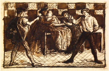 Dante Gabriel Rossetti - Fencing Match