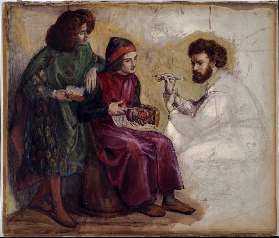 Dante Gabriel Rossetti - Giotto Painting Dante's Portrait