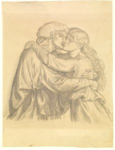 Dante Gabriel Rossetti - The Blessed Damozel - Study of two Lovers embracing - Google Art Project. Free illustration for personal and commercial use.