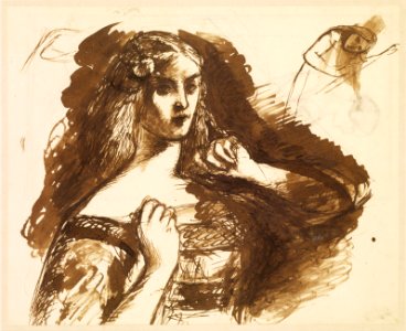 Dante Gabriel Rossetti - Half-length sketch of a young Woman - Google Art Project. Free illustration for personal and commercial use.