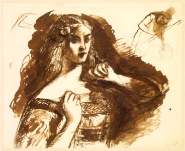 Dante Gabriel Rossetti - Half-length sketch of a young Woman - Google Art Project