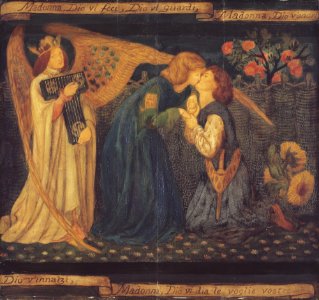 Dante Gabriel Rossetti - Love's Greeting. Free illustration for personal and commercial use.