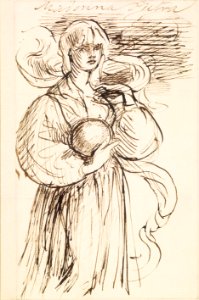 Dante Gabriel Rossetti - Madonna Pietra - Figure Study. Free illustration for personal and commercial use.