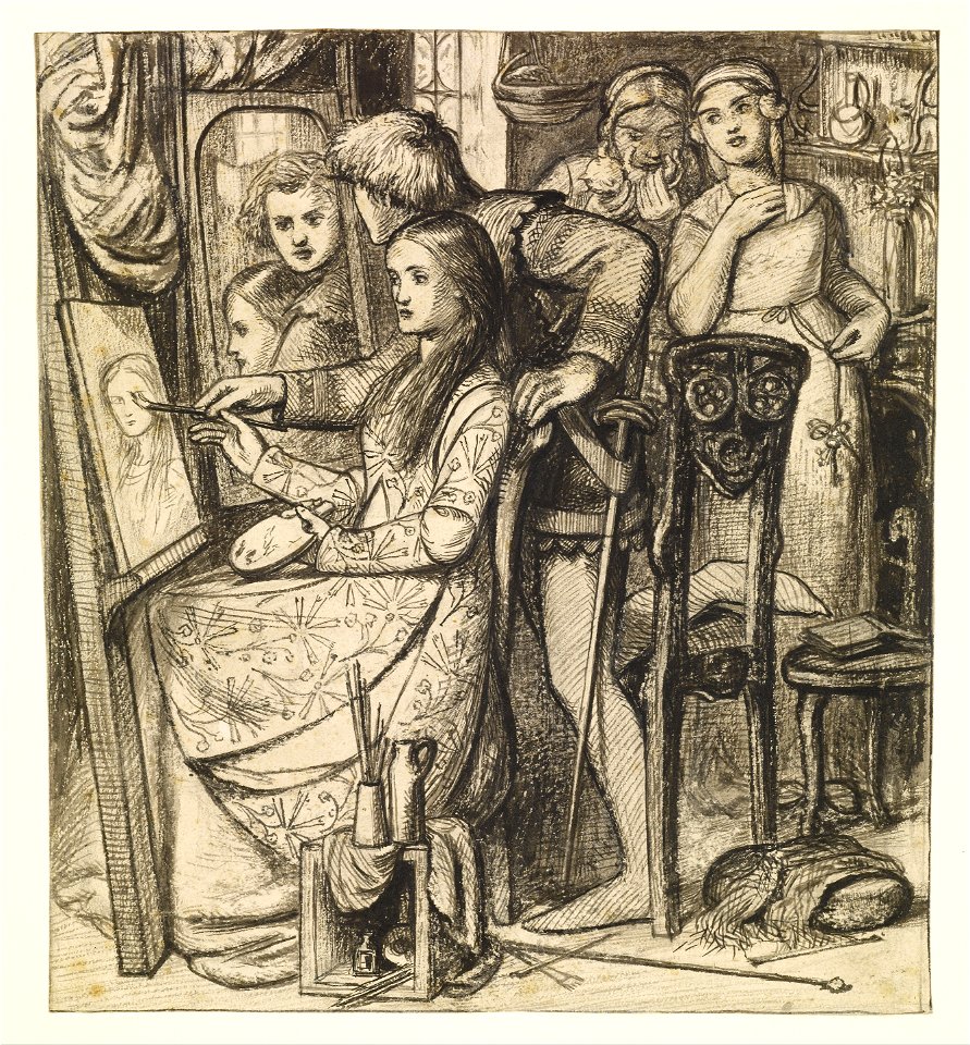 Dante Gabriel Rossetti - Love's Mirror or a Parable of Love - Google Art Project