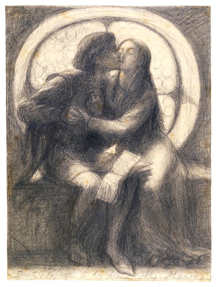 Dante Gabriel Rossetti - Paolo and Francesca da Rimini (study)