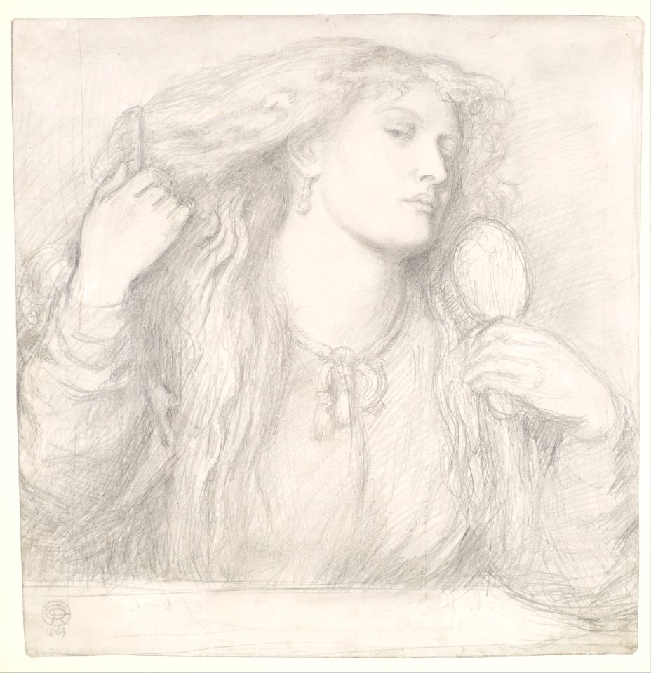 Dante Gabriel Rossetti - Woman combing her Hair, Fanny Cornforth - Google Art Project