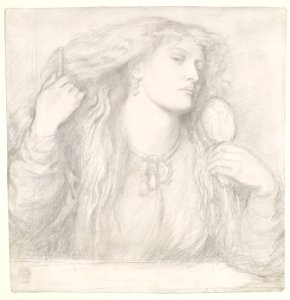 Dante Gabriel Rossetti - Woman combing her Hair, Fanny Cornforth - Google Art Project. Free illustration for personal and commercial use.
