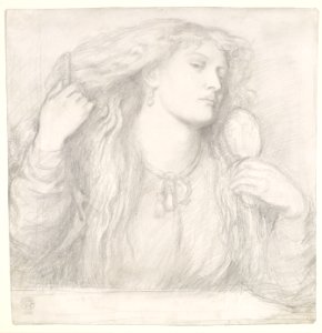 Dante Gabriel Rossetti - Woman combing her Hair, Fanny Cornforth - Google Art Project