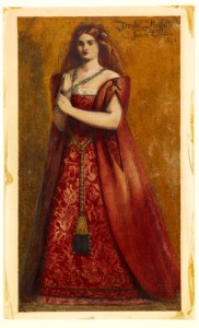 Dante Gabriel Rossetti - Rosso Vestita (Dressed in Red) - Google Art Project. Free illustration for personal and commercial use.