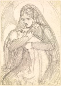 Dante Gabriel Rossetti - Sketch of the Virgin and Child 01