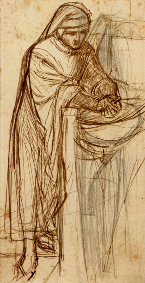 Dante Gabriel Rossetti - Sketch for Dante at Verona