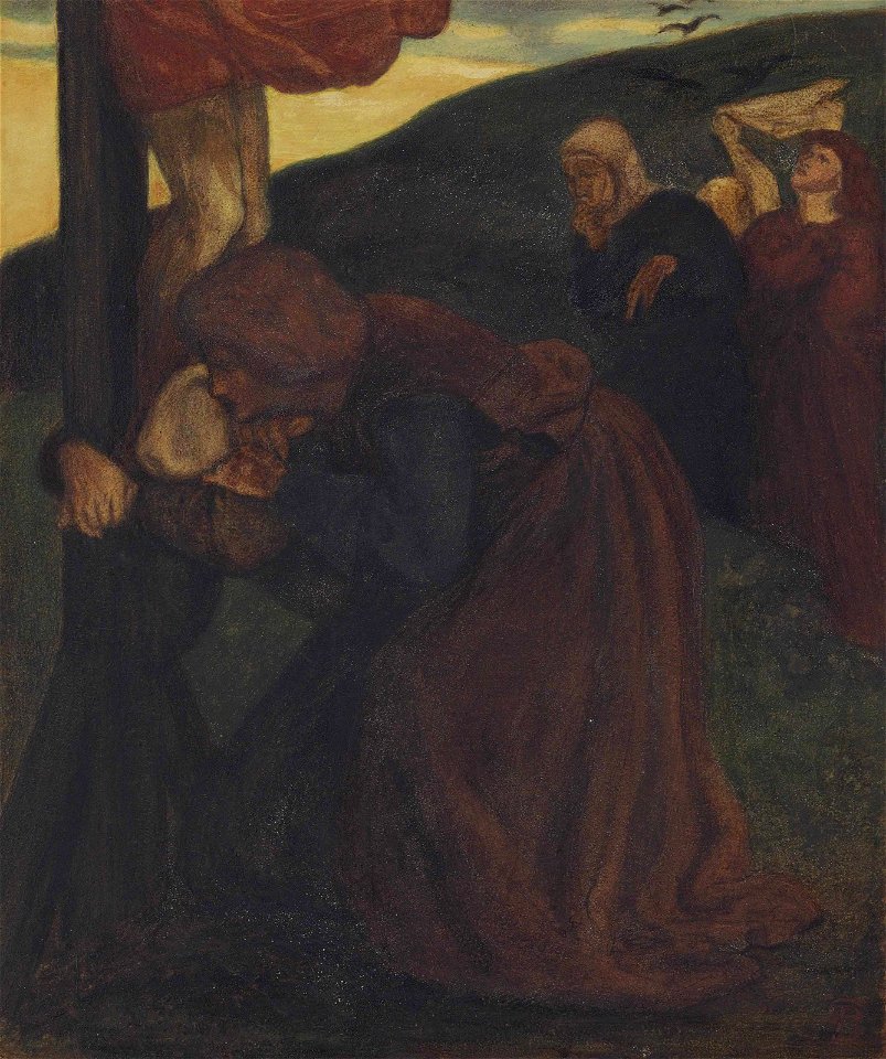Dante Gabriel Rossetti - St. John Comforting the Virgin at the Foot of the Cross (1862)