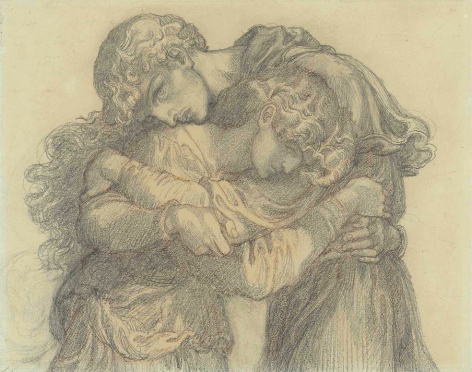 Dante Gabriel Rossetti - The Blessed Damozel (study for lovers)