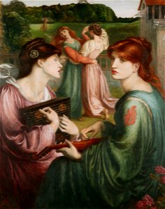 Dante Gabriel Rossetti - The Bower Meadow. Free illustration for personal and commercial use.