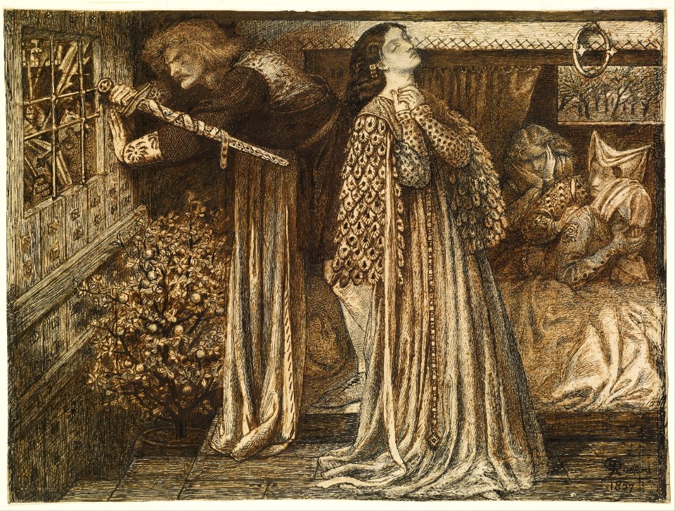 Dante Gabriel Rossetti - Sir Launcelot in the Queen's Chamber - Google Art Project