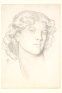 Dante Gabriel Rossetti - The Blue Bower - Female Head Study - Google Art Project. Free illustration for personal and commercial use.