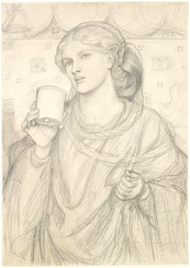 Dante Gabriel Rossetti - The Loving Cup - Compositional Study - Google Art Project