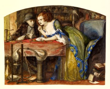Dante Gabriel Rossetti - The Laboratory - Google Art Project. Free illustration for personal and commercial use.