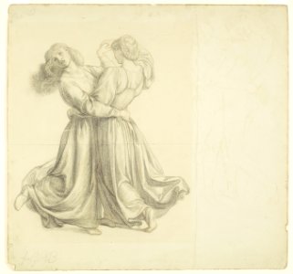 Dante Gabriel Rossetti - The Bower Meadow - Drapery Study for the Two Girls dancing - Google Art Project