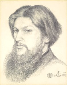 Dante Gabriel Rossetti drawing of Ford Madox Brown 1867. Free illustration for personal and commercial use.