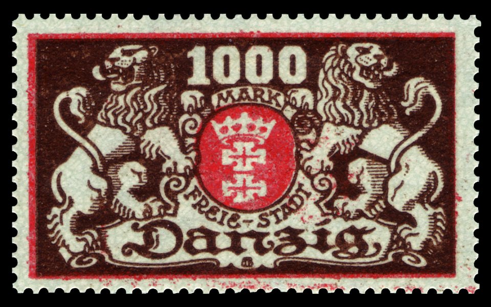 Danzig 1923 121 großes Staatswappen