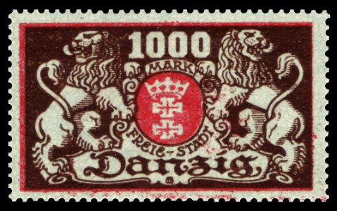 Danzig 1923 121 großes Staatswappen