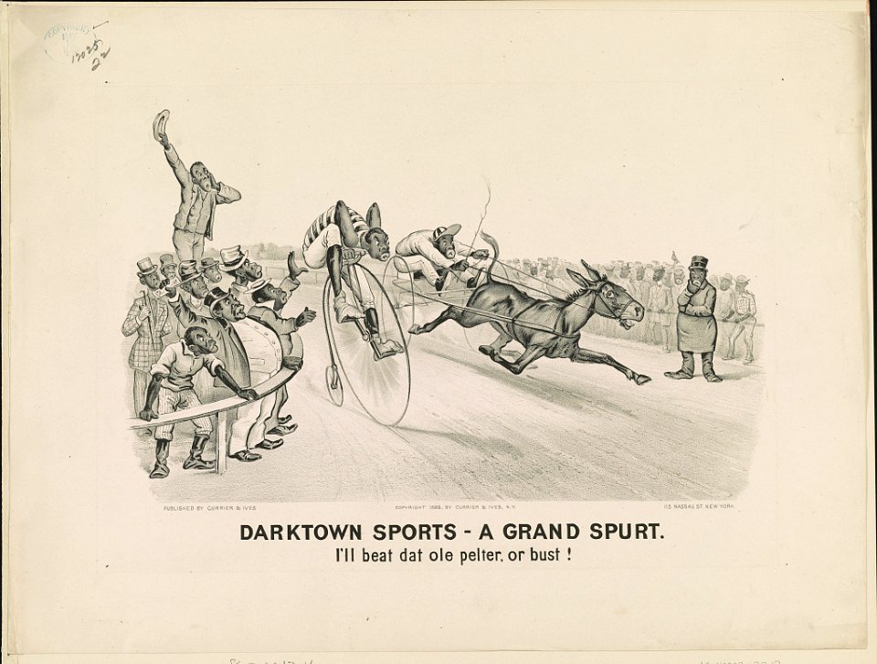 Darktown sports-a grand spurt- I'll beat dat ole pelter, or bust! LCCN91724720