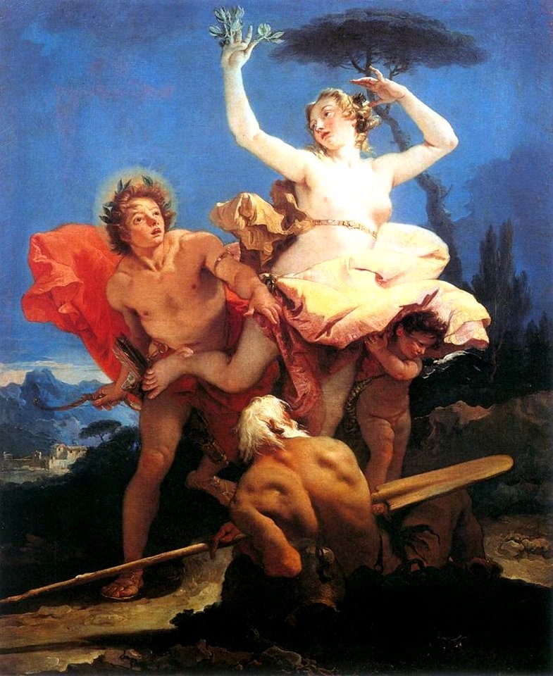 Daphne chased by Apollo