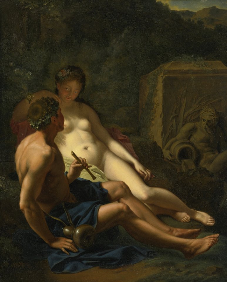Daphnis and Cloe in a wooded landscape