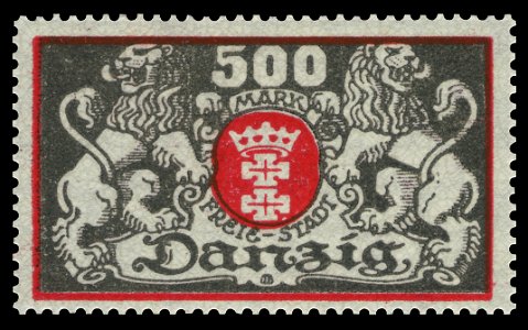 Danzig 1923 120 großes Staatswappen