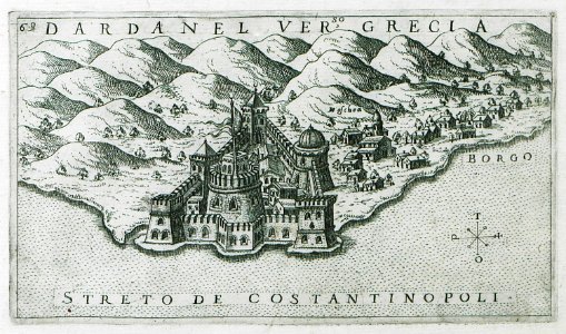 Dardanel verso Grecia Streto de Constantinopoli - Rosaccio Giuseppe - 1598