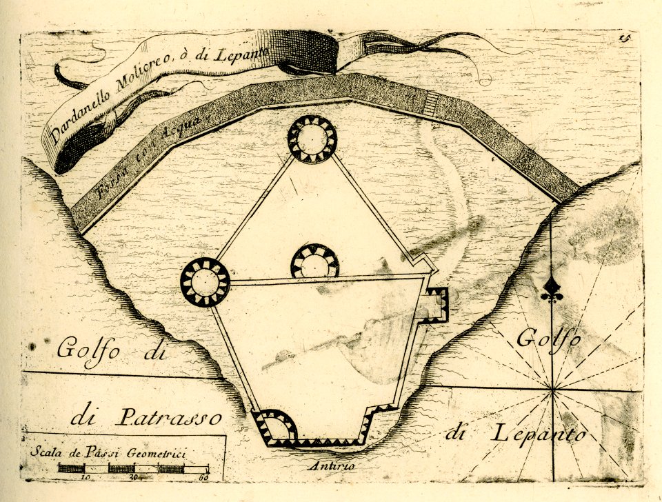 Dardanello Molicreo, ò di Lepanto - Coronelli Vincenzo - 1688