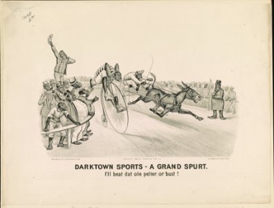 Darktown sports-a grand spurt- I'll beat dat ole pelter, or bust! LCCN91724722