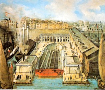 Darsena di Genova-bacino di carenaggio del 1851
