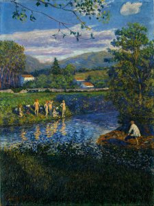 Darío de Regoyos - Bathing in Rentería - Google Art Project