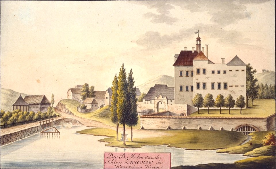 Das B. Malowetzische Schloss Zwiestow im Kaurzimer Kreise